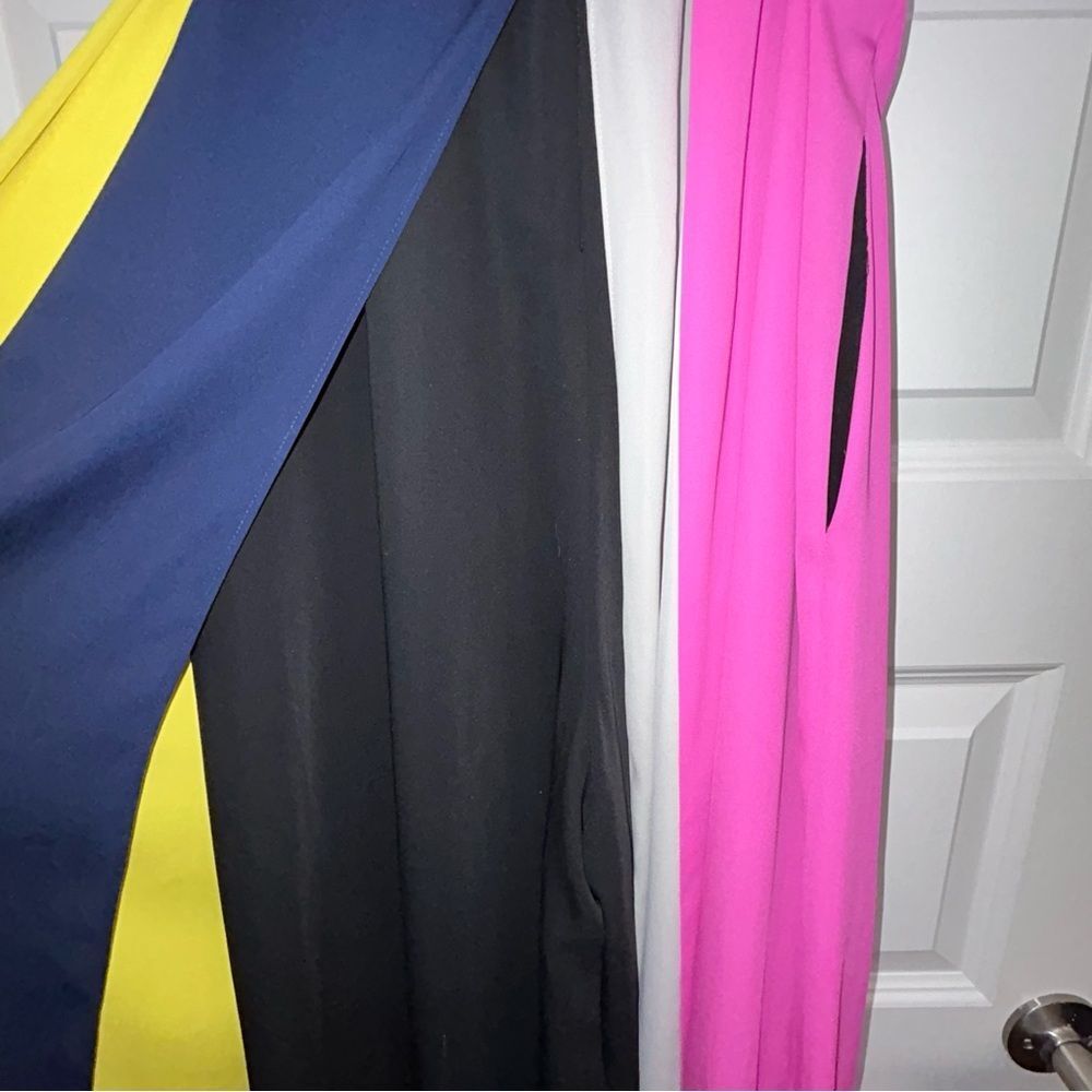 Colorblock Sleeveless Jumpsuit - Pink, Yellow & Black - Picture 8 of 12
